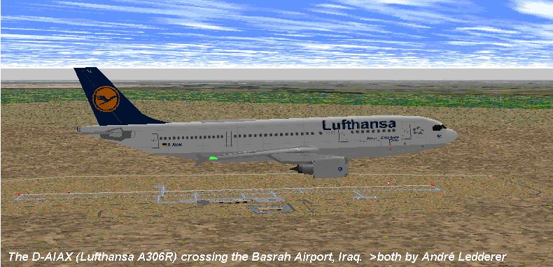 Fs98 Lufthansa Airbus A300-600R Features A Realistic Texture Of The D-Aiax Fürth, Flaps An