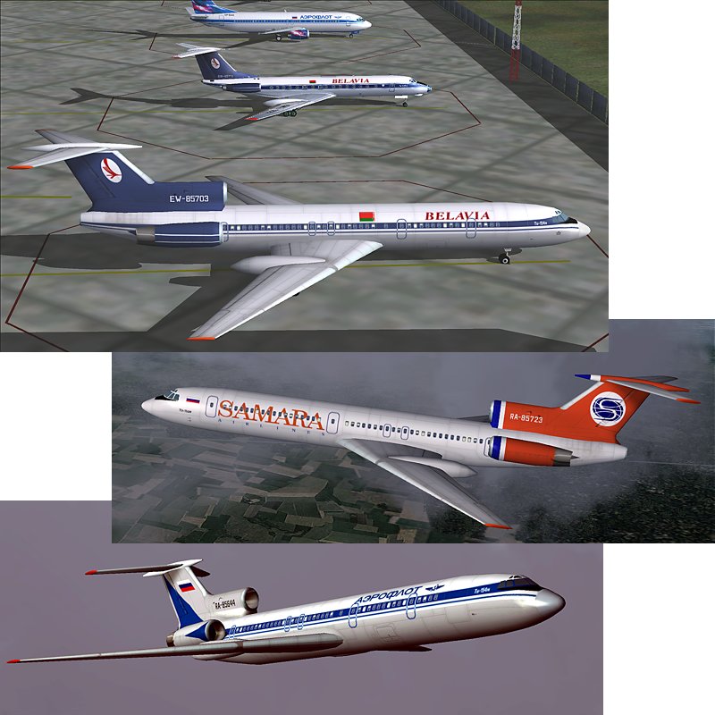 Fs2002 Tu-154M Texture Pack Textures For The Vsdesigns Tu-154M For Use As Ai Traffic