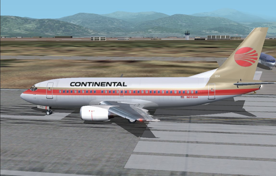Continental Airlines (Circa 1993 Meatball Scheme) Ffx Boeing 737-3To Ffx/Sga 737-300 Model — 1