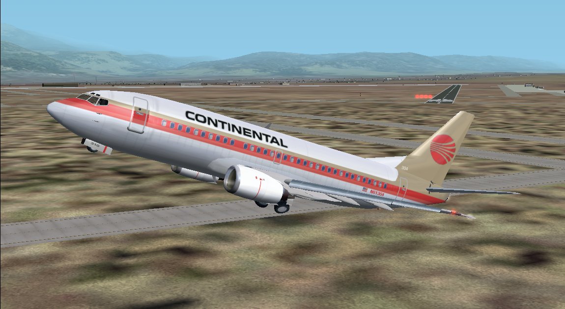 Continental Airlines (Circa 1993 Meatball Scheme) Ffx Boeing 737-3To Ffx/Sga 737-300 Model