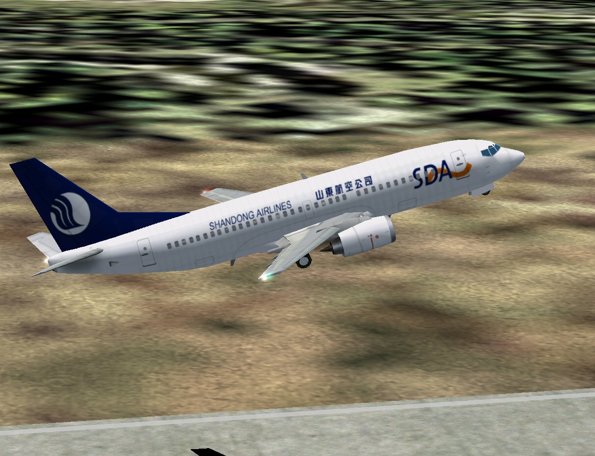 Boeing 737-300 In Shandong Airlines Livery; With 32-Bit Textures