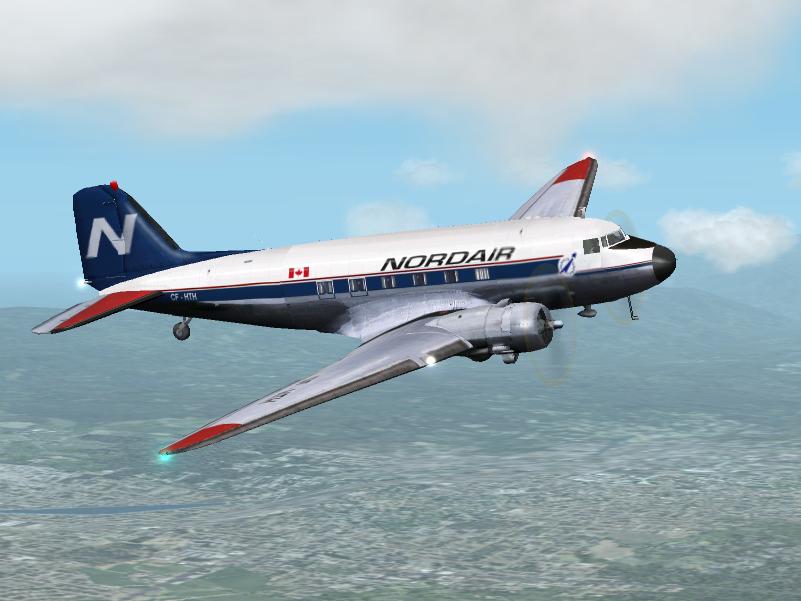 Fs2002 Douglas Dc-3 Nordair Cf-Hth This Nordair Dc-3 For Fs2002 Is Dedicated And Done In T