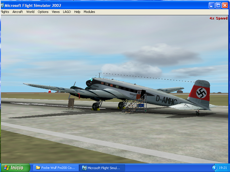 Lufthansa Focke Wulf Fw 200 Condor D-Amhcnordmark For Microsoft Flight Simulator 2002 Orig