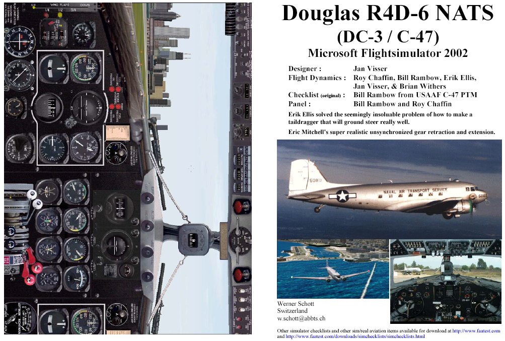 Fs2002 Manual/Checklist Douglas R4D-6 Nats