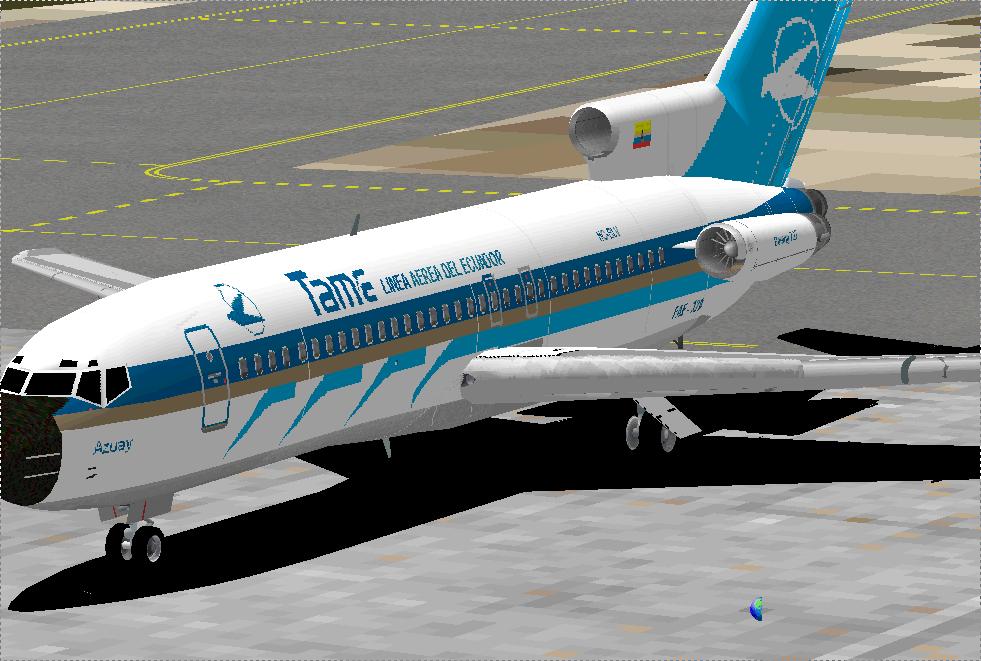 Fs2002 Boeing 727-100-017 Tame (Ecuador) Registration Hc-Blv Azuay Aircraft By Kevin Trink