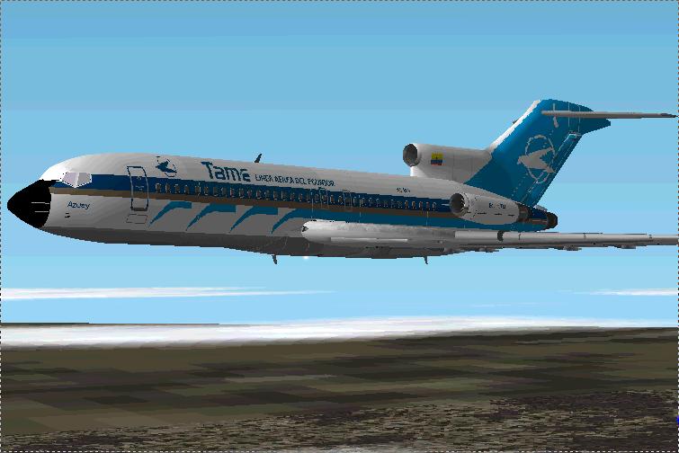 Fs2002 Boeing 727-100-017 Tame (Ecuador) Registration Hc-Blv Azuay Aircraft By Kevin Trink