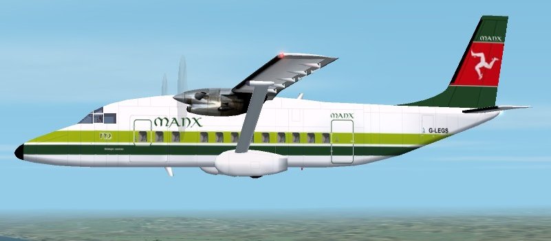Fs2002 Shorts 360 Manx Airlines Isle Of Man Aircraft By Mike Stone, G-Max Full Animation A