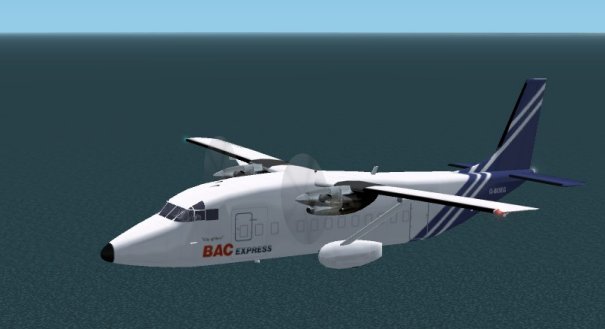Fs2002 Shorts 360 Bac Express Aircraft By Mike Stone, G-Max Full Animation And Reflective