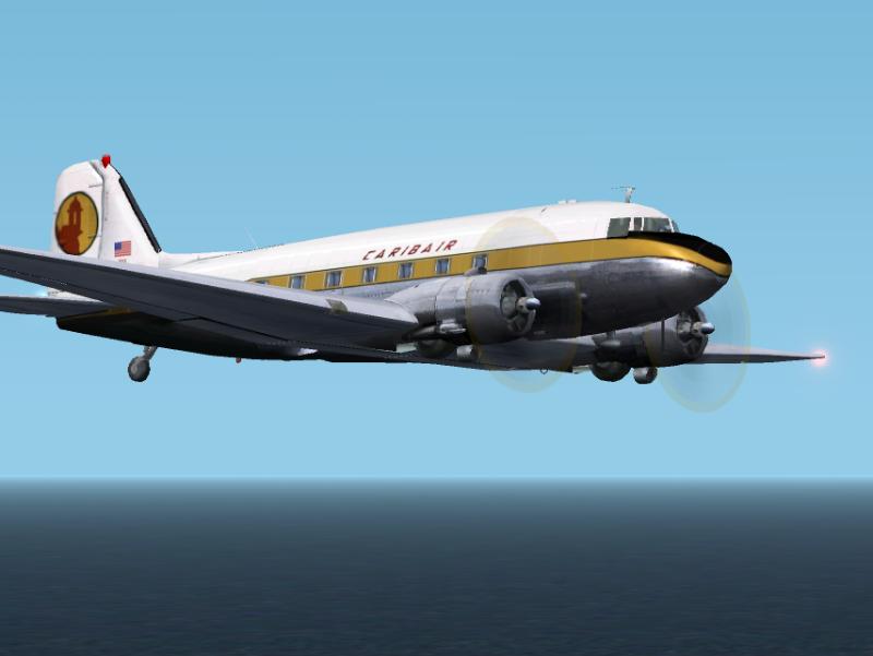 Fs2002 Douglas Dc-3 Caribair N8011E - This Caribair Dc-3 Was Destroyed In 1972 When Used F