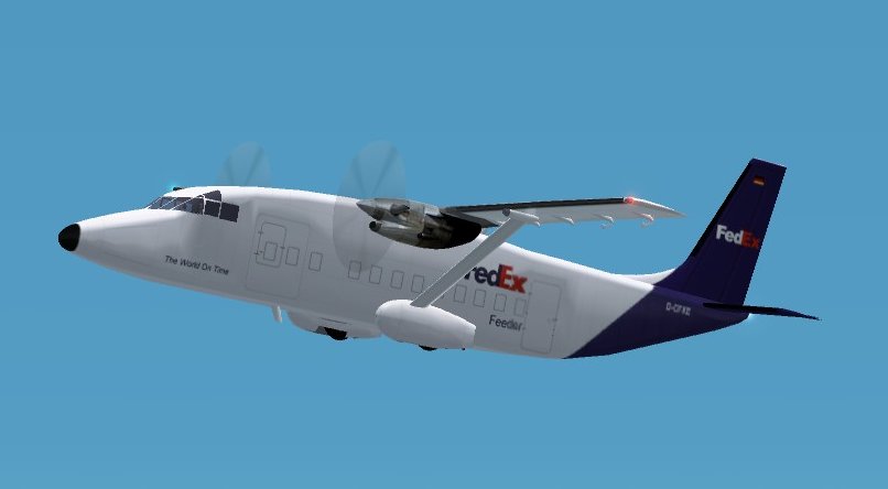 Fs2002 Shorts 360 Fed Ex Aircraft By Mike Stone, G-Max Full Animation And Reflective Textu