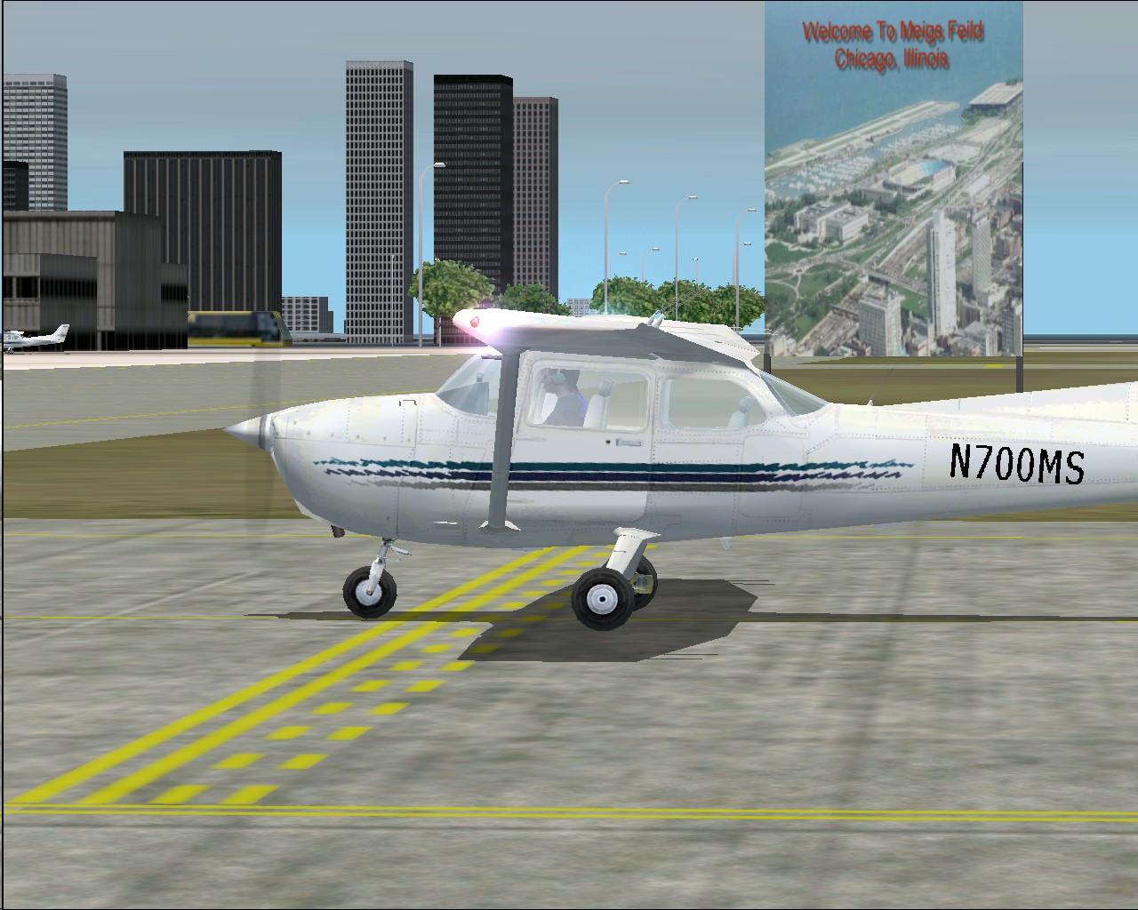 Fs2002 Scenery: This File Will Add A Movie Billboard Poster To Meigs Field