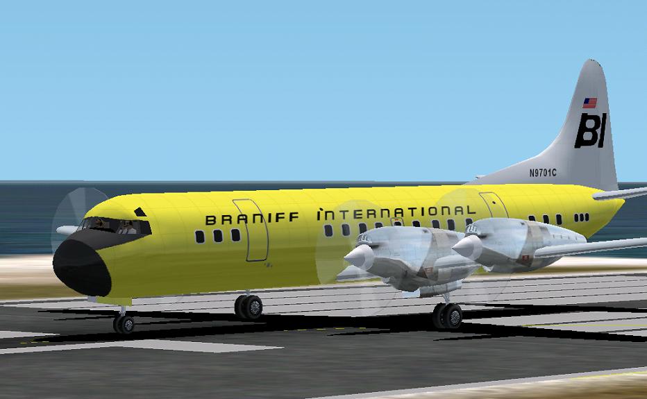 Fs2002 Braniff Yellow L188 Electra This Is A Textures Repaint Of Chris Buffs Great Gmax L1 — 1