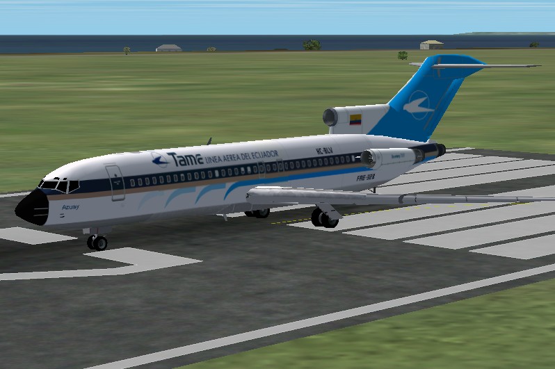 Fs2002 Boeing 727-100-017 Tame (Ecuador) Registration Hc-Blv Azuay Aircraft By Kevin Trink