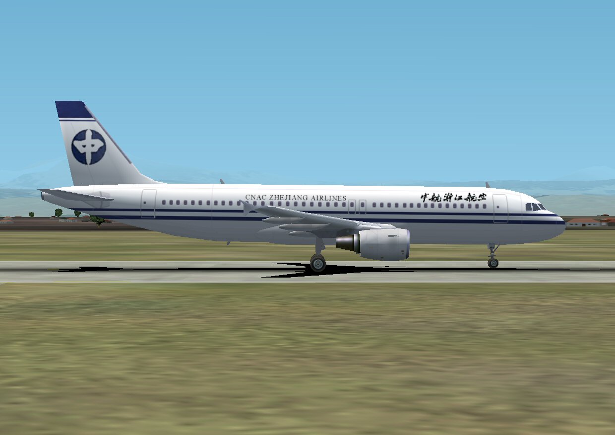 Airbus A32Cfm In Cnac Zhejiang Airlines Livery; With 32-Bit Reflective Textures