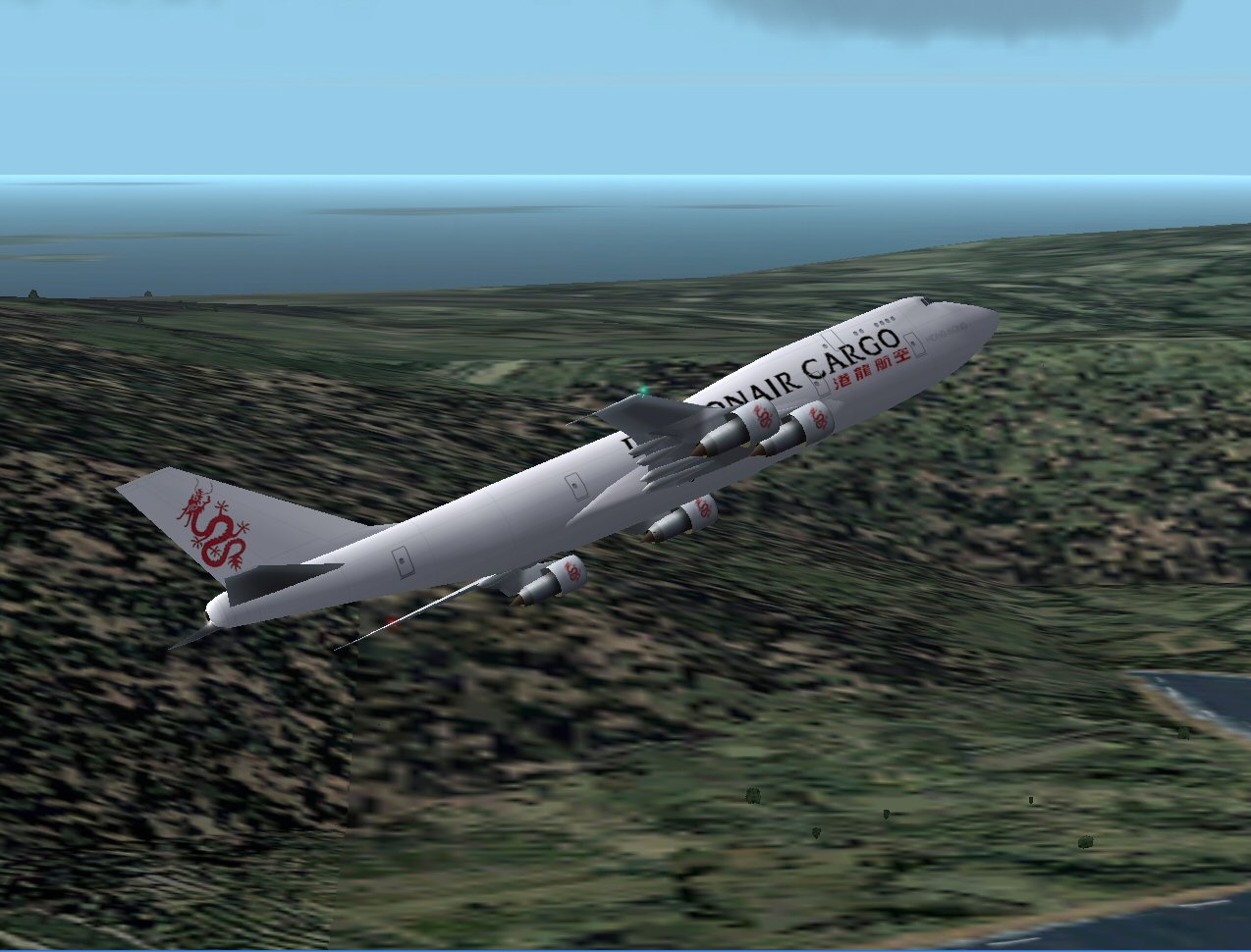 Boeing 747-300F In Dragonair Cargo Livery; With 32-Bit Textures