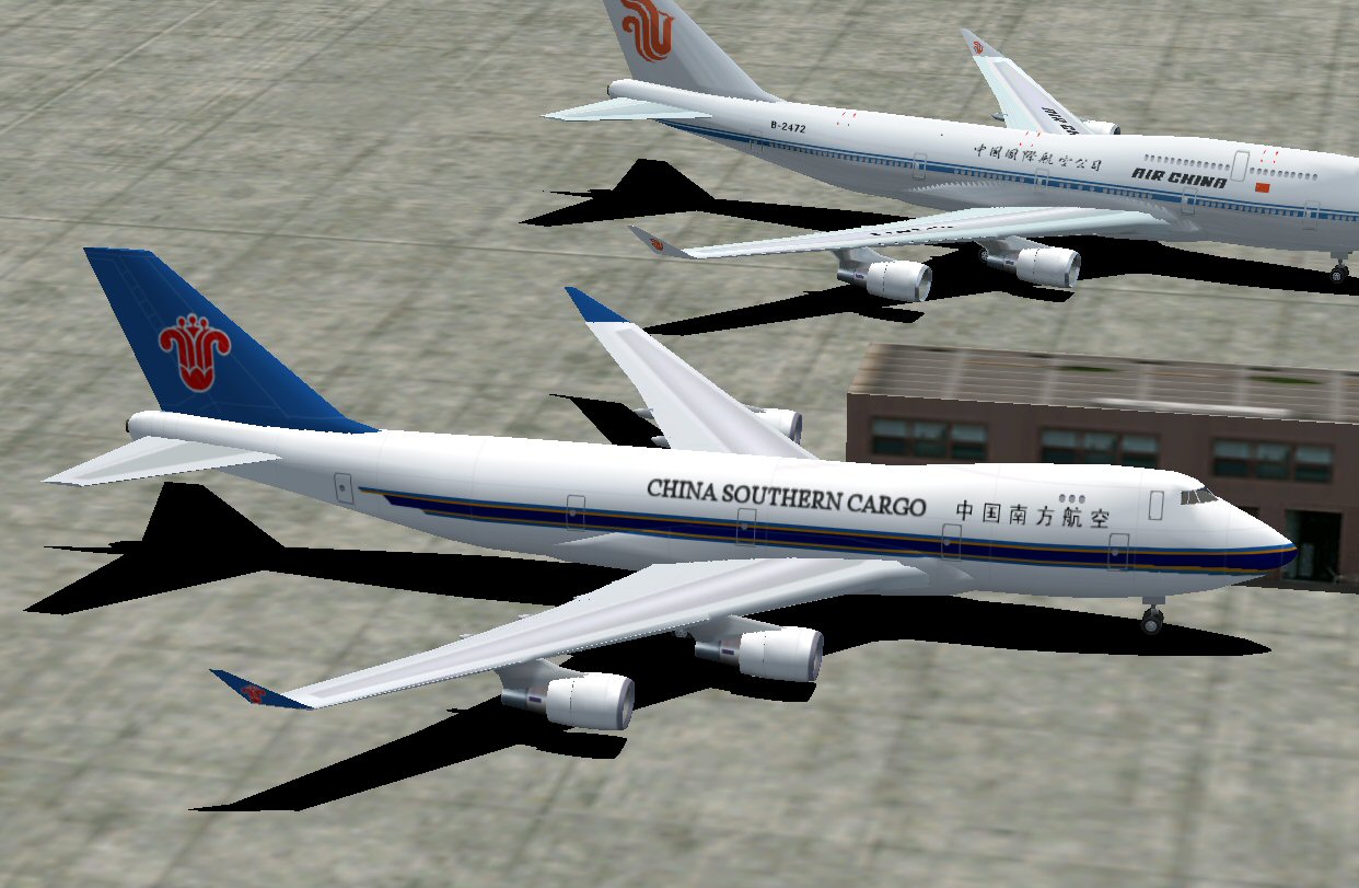 Boeing 747-400F In China Southern Airlines Livery, With 32-Bit Textures