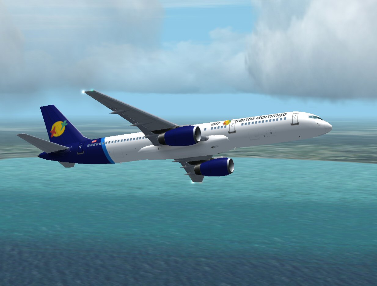 Boeing 757-200Rr In Air Santo Domingo Livery, With 32-Bit Textures