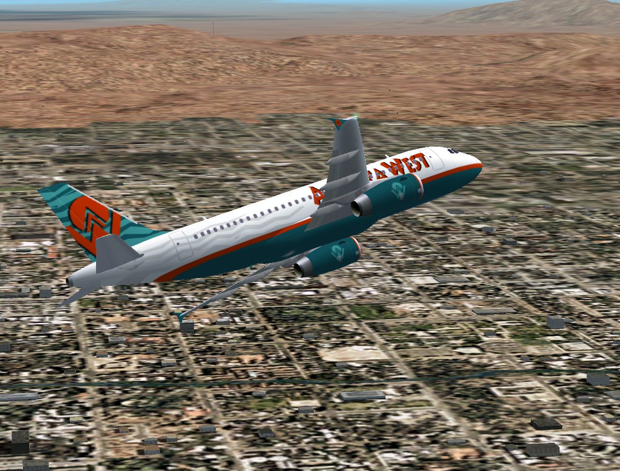 Airbus A319V25 In America West Airlines Livery; With 32-Bit Textures
