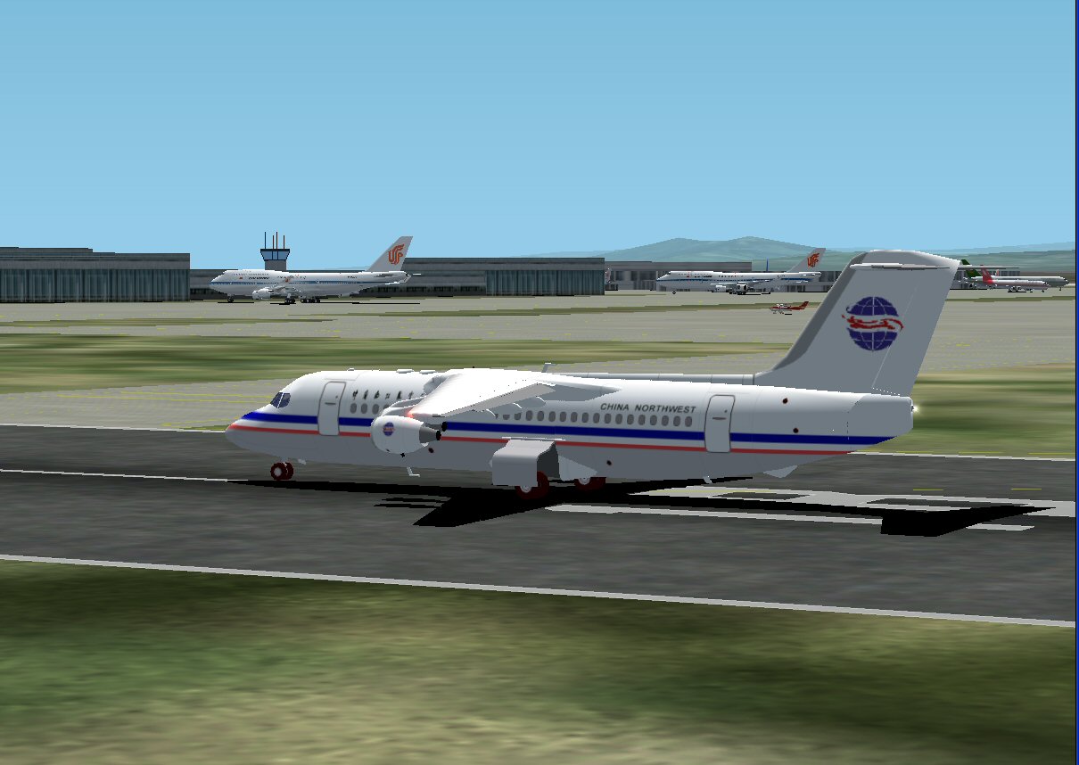 Fs2002 Bae-146 In China Northwest Airlines Livery, With 32-Bit Textures