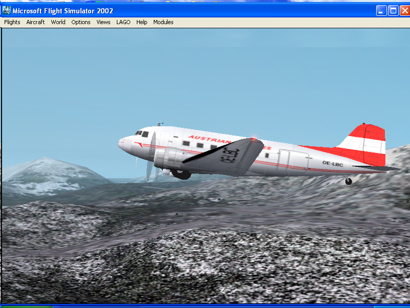 Austrian Airlines Douglas Dc-3 Oe-Lbcfor Microsoft Flight Simulator 2002 Original By John