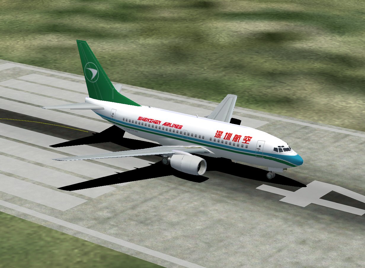 Fs2002 Boeing 737-700 In China Shenzen Airlines Livery; With 32-Bit Textures