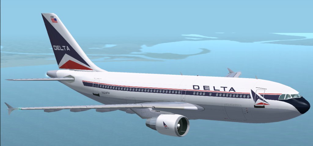 Fs2002 A310-324 Delta Airlines Gmax Model Of The A310-324 With Pratt & Whitney 4152 Engine