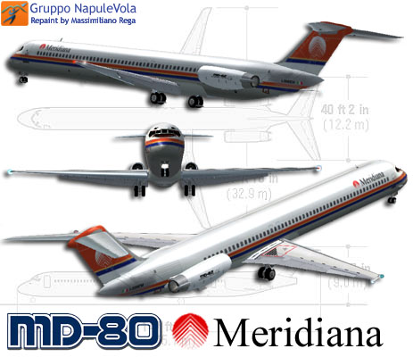 Mcdonnell Douglas Md82 Meridiana I-Smem Textures Repaint By Massimiliano Rega Original Air