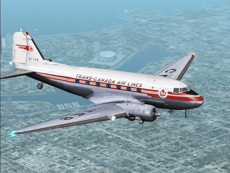 Fs2002 Douglas Dc-3 Trans-Canada Air Lines Cf-Teb This 1942 Dakota (C/N 12591, P/N 42-9275