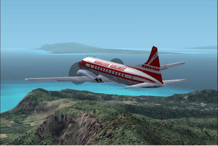 Fs2002 Hawiian Airlines Convair Cv-340...Original Aircraft By Tom Gibson/Greg Pepper (Www.