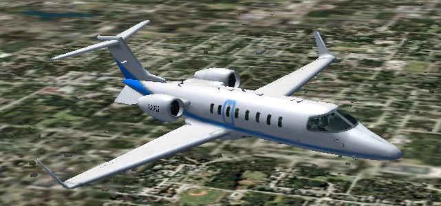 Fs2004 Blue Stripes Learjet 45, This Is One Of My First Repaints, This Is Just A Simple Te