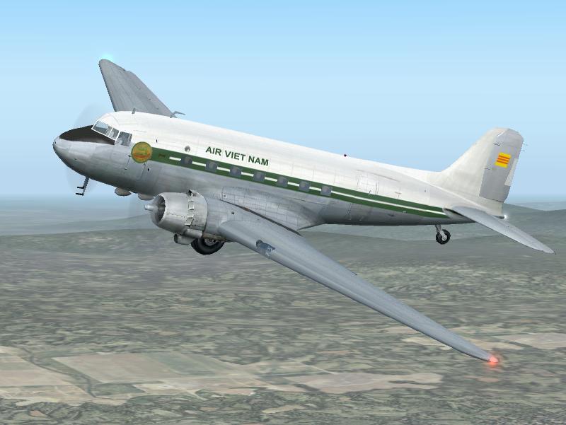 Fs2004 Douglas Dc-3 Air Viet Nam Xv-Nia - This Is A Textures Repaint For The Default Fs200