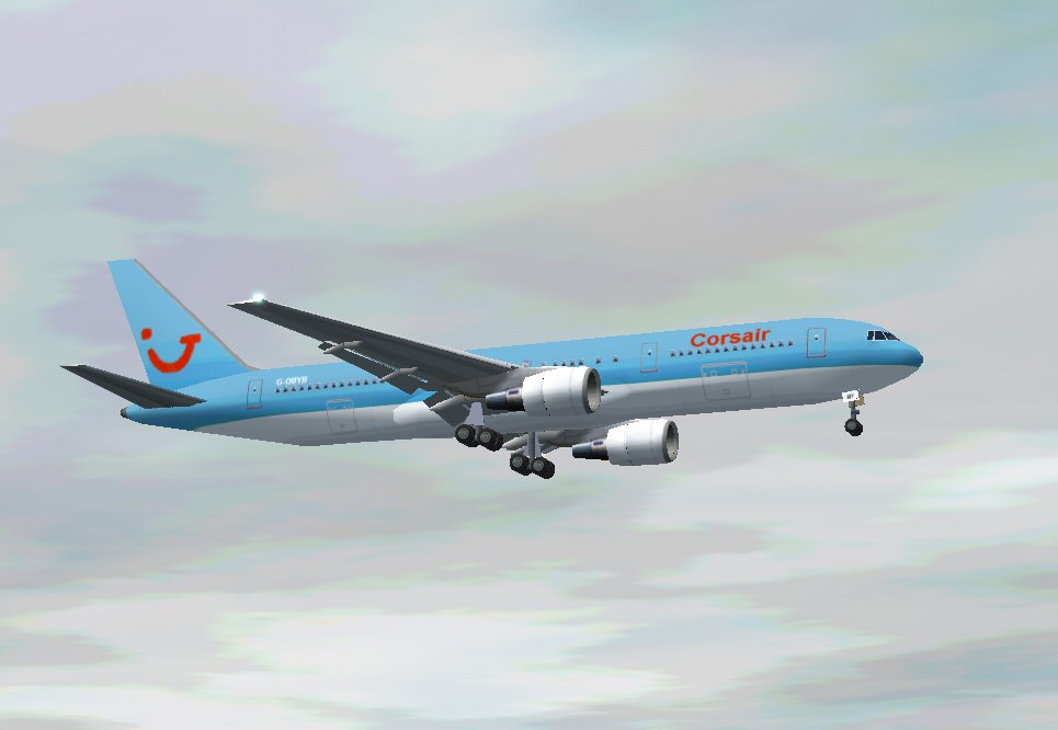Fs2002 Fspainter Boeing 767-300 In Corsair Tui, Registration #G-Obyb; Done In 32-Bit Refle