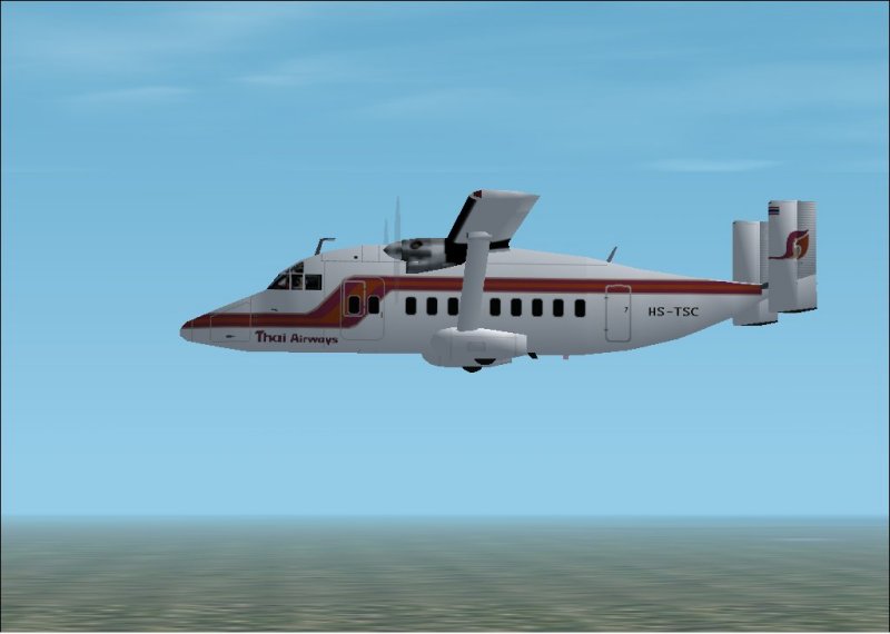 Fs2002 Pro Shorts Sd3-30-200 Stol Transport Thai Airways Reg Hs-Tsc, Thai Airways Was The