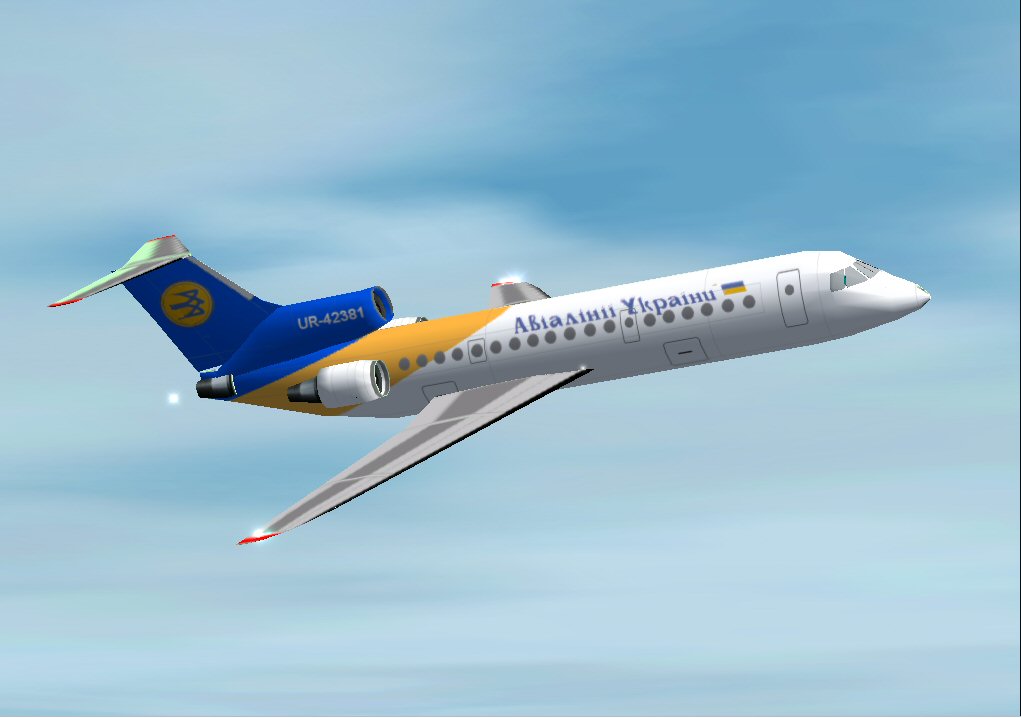 Yakolev Yak-42 For Ai Traffic, In Livery, Registration #Ur42381
