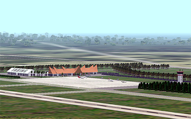 Fs2002 Scenery Tabing Airport, Padang - Indonesia More Realistic Terminal,Tower And Landsc — 1