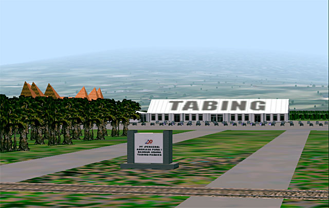 Fs2002 Scenery Tabing Airport, Padang - Indonesia More Realistic Terminal,Tower And Landsc