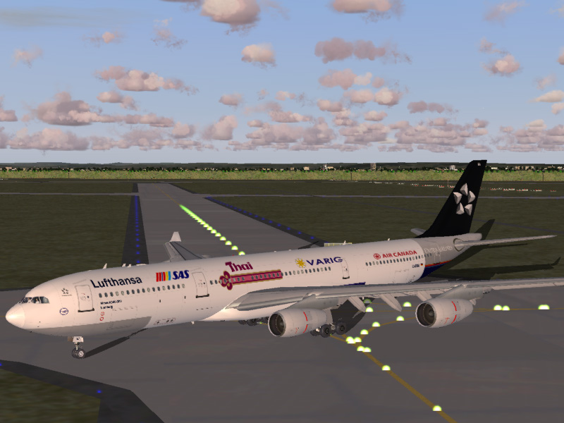 Fs2004 Aerodesigns A340-300 Repainted To The Lufthansa Star Alliance Paintjob By Doug Leis