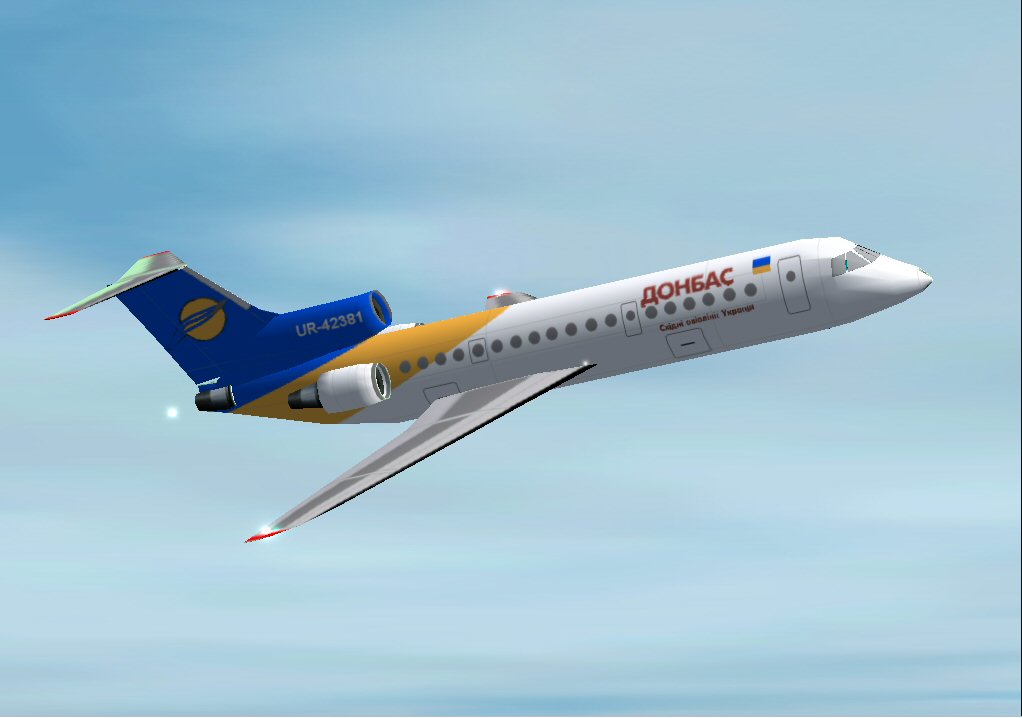 Yakolev Yak-42 For Ai Traffic, In Donbass Livery, Registration #Ur42381