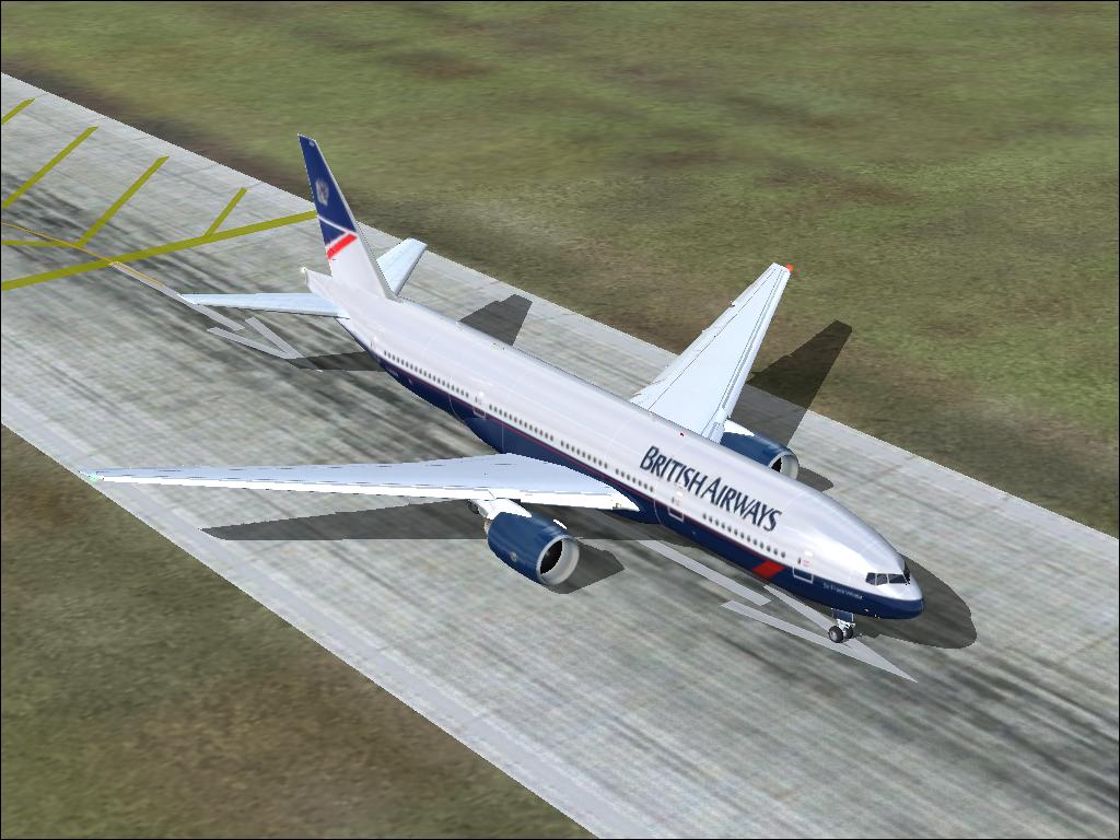 Fs2004 Jetliners British Airways Boeing 777-236, Registration G-Zzza.named Sir Frank Whitt