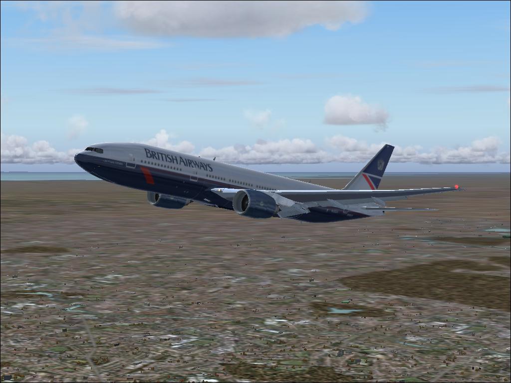 Fs2004 Jetliners British Airways Boeing 777-236, Registration G-Zzza.named Sir Frank Whitt