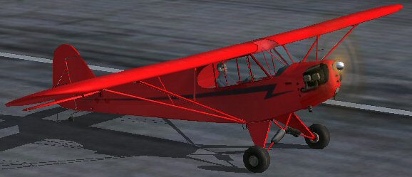 Fs-2004 Aircraft Red Piper Cub Textures Repaint Of The Default Fs-2004 Piper In A Red Pain
