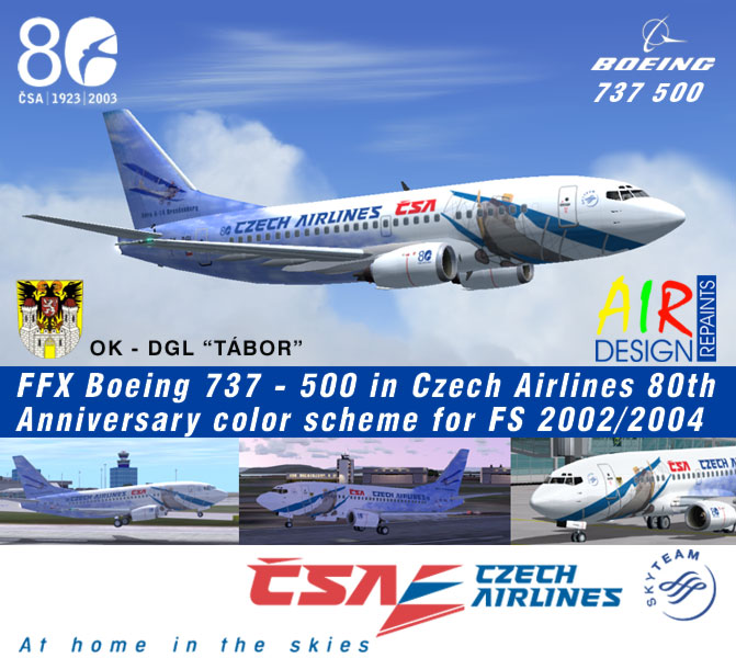 Flightfx Boeing 737- 500 In Csa 80Th Anniversary Paint Scheme Textures Repaint By Martin B