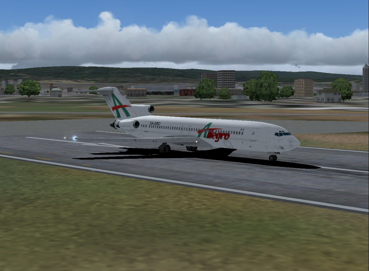 Boeing 727-200 In Allegro Airlines White Livery; Repainted In 32-Bit Textures