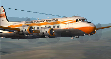 Fs2002 Faucett Douglas Dc-4 Textures Exclusively Registration Ob-Pbc Faucett Peru Was Form
