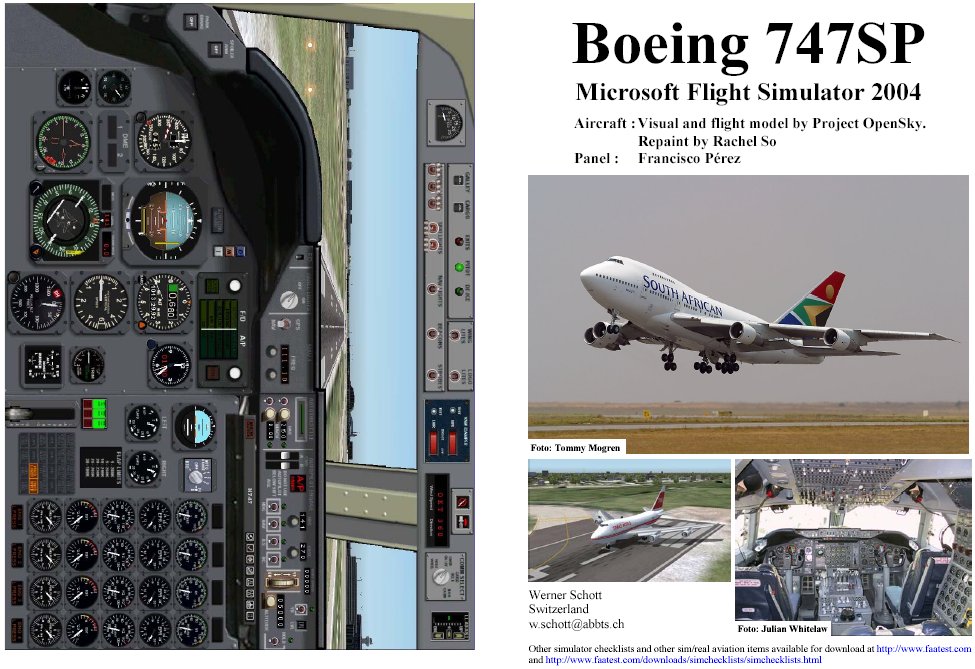 Fs2004 Manual/Checklist Boeing 747Sp