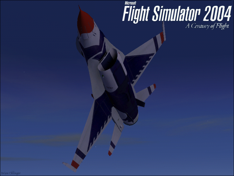 Flight Simulator 2004 Splash Screen Showing The Underside Of A Usaf Thunderbird F-16