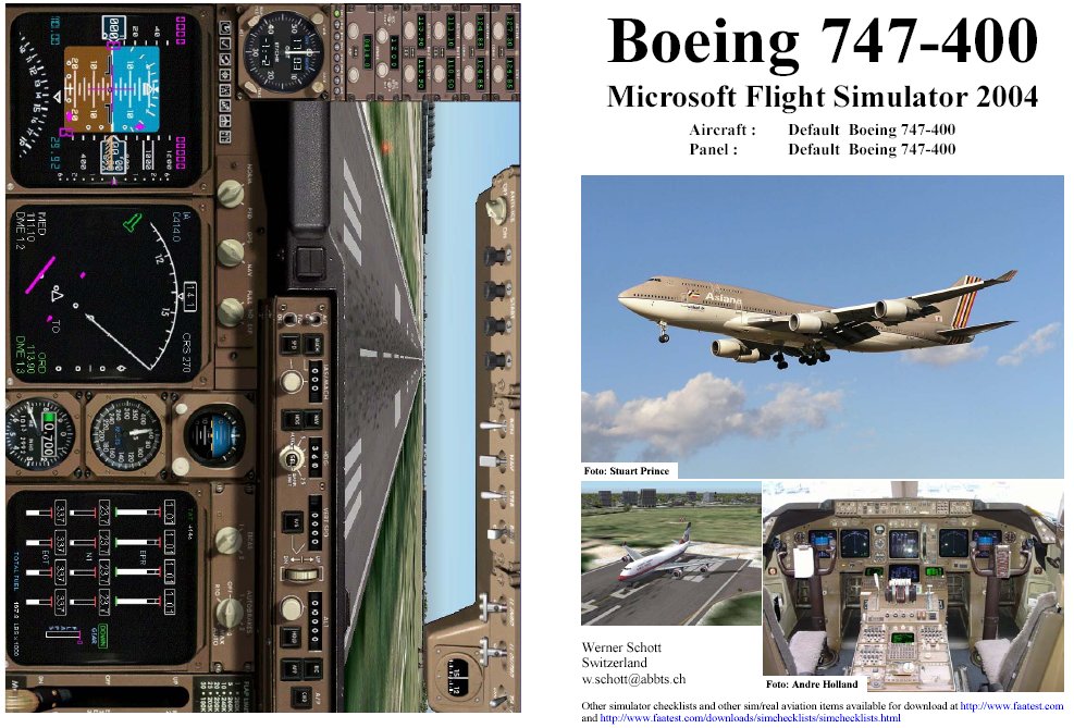 Fs2004 Manual/Checklist Default B-747-400