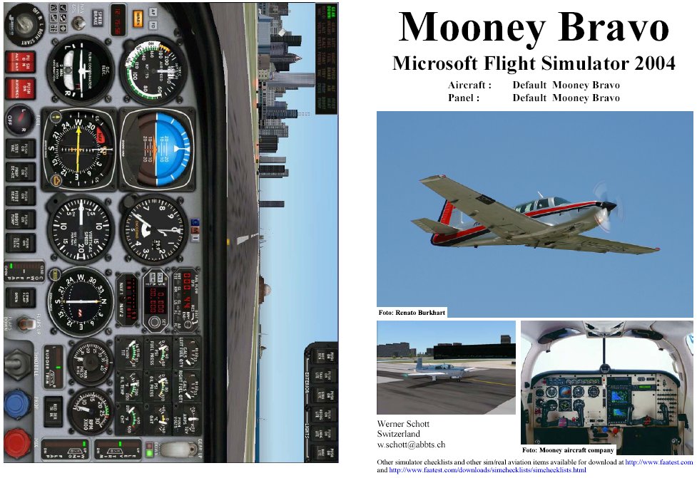 Fs2004 Manual/Checklist Default Mooney Bravo