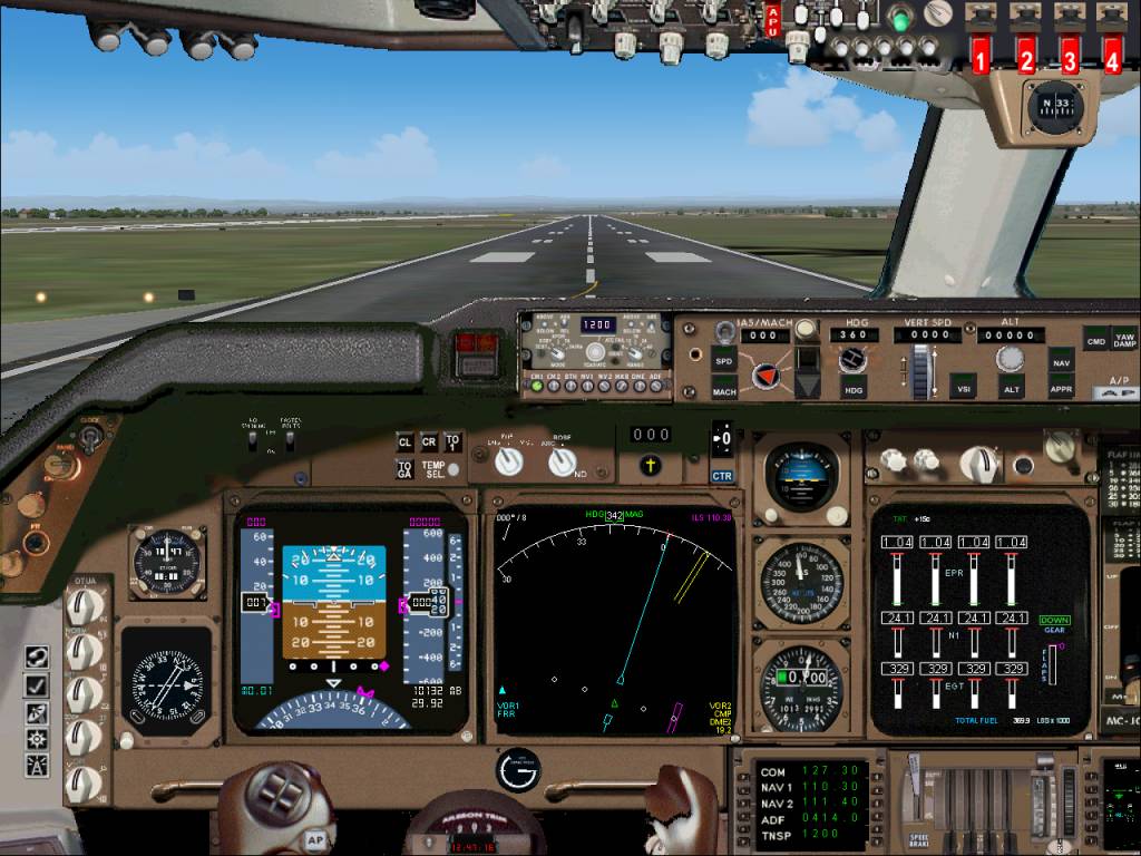 Fs2004 Enhanced Panel For Default Boeing 747-400 Made By Marco Spada Using Default Gauges/