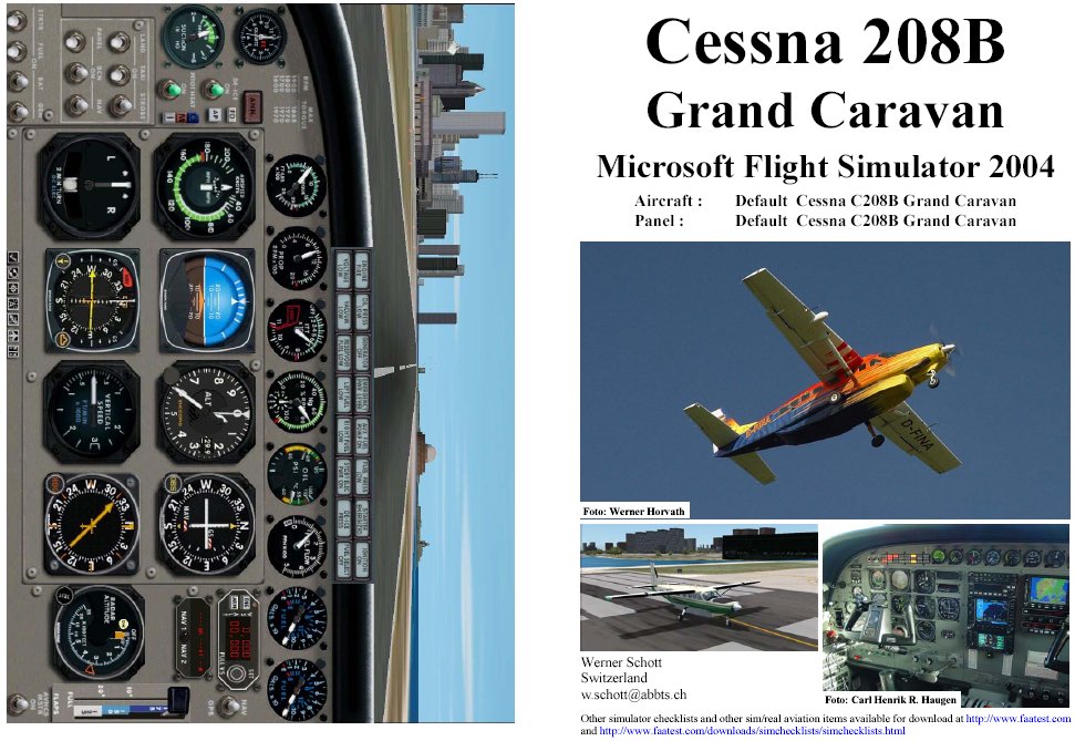 Fs2004 Manual/Checklist Default Cessna 208B Grand Caravan